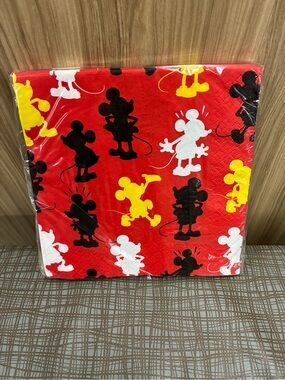 🍭$4🍭 NEW DISNEY Mickey Mouse Paper Napkins 16ct Red Black Yellow White